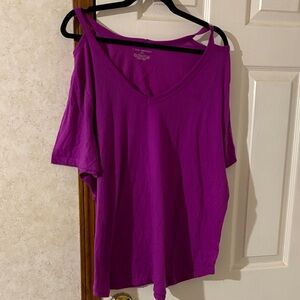 Lane Bryant 22/24 Vivid Purple Short Sleeve Top